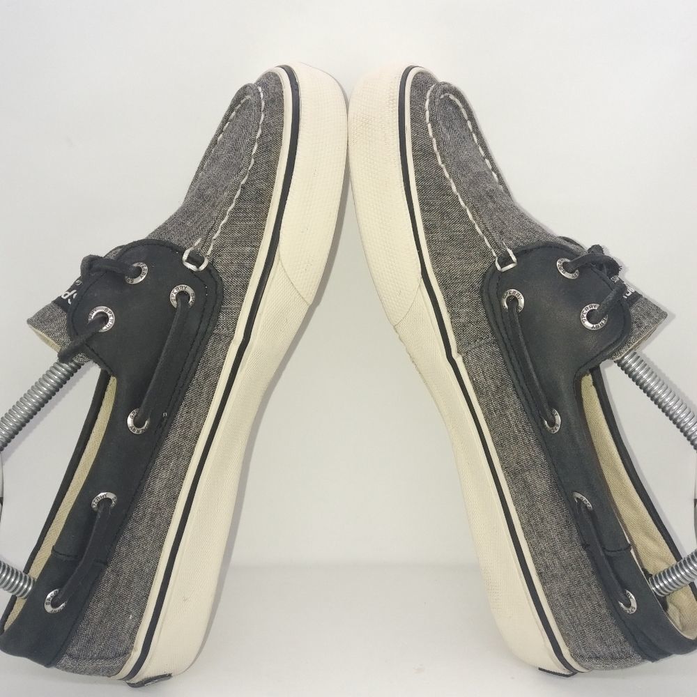 Sperry Top Sider Bahama 2 Leather Collar Boat Shoes Men's Size 9 M Black, White - Picture 5 of 8